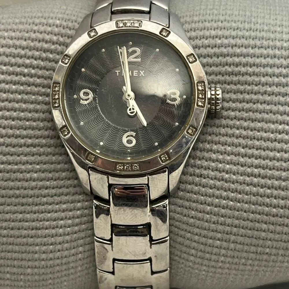 Timex Diamond Collection Women's Silver Tone‎ Quartz All Stainless Steel Watch